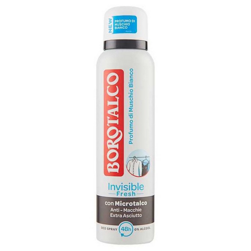 Borotalco White Musk Deodorant Spray Anti-Stains Free 150 ml oz