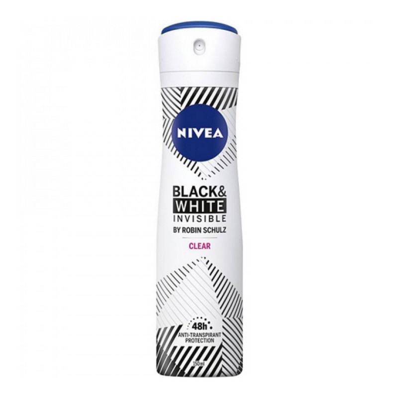 Nivea Deodorant Spray Black and White Clear by Robin Schulz 150ml 5oz