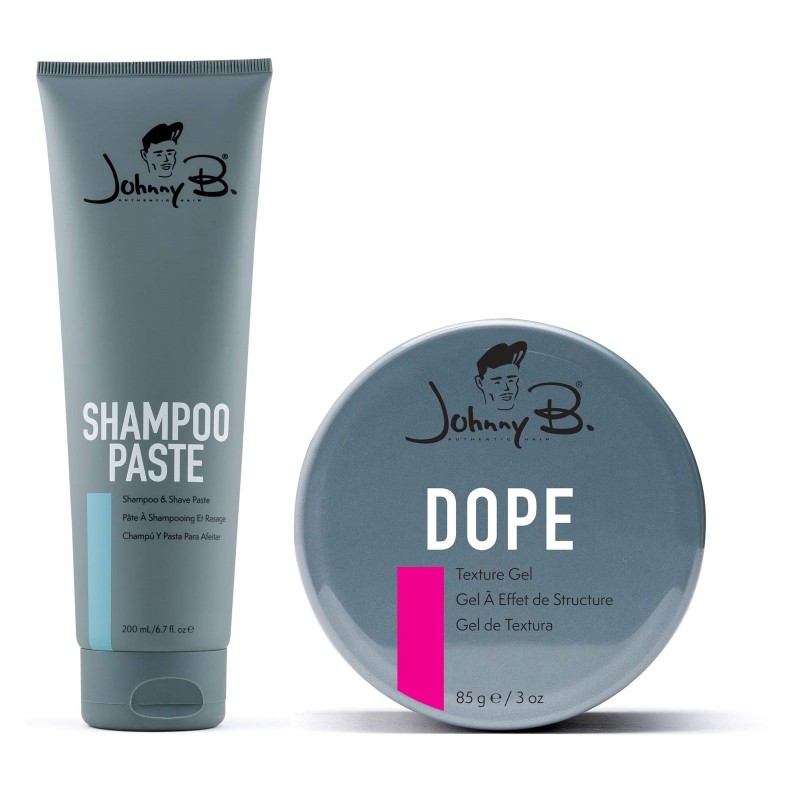 Johnny B Good Times Set Shampoo Paste 6.7 oz and Dope Texture Gel 3 oz