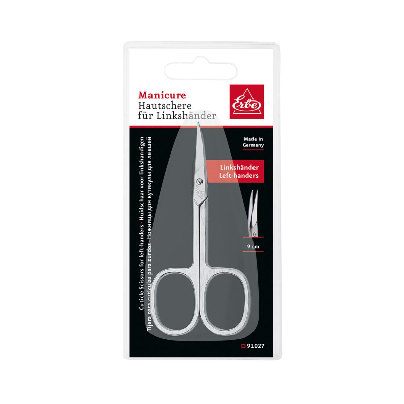 Erbe Solingen Cuticle Scissors Curved For Left-Handers 3.5 Pointed 9 cm Kullenblatt in And