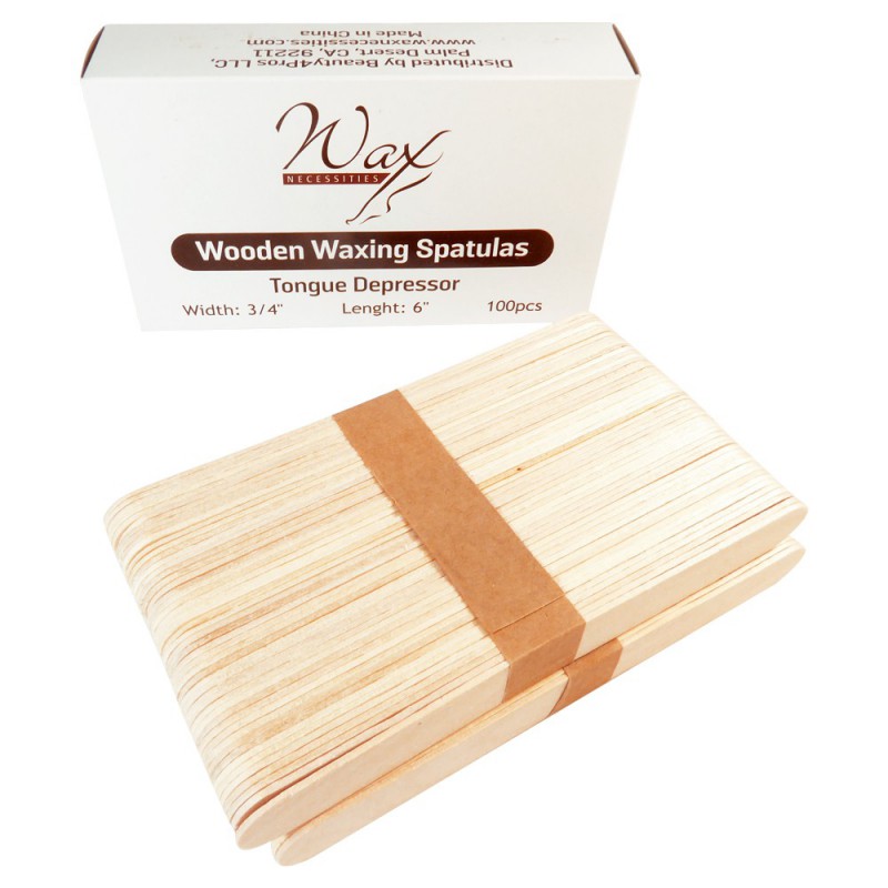  Waxing Stick, 100Pcs/Box Wooden Waxing Stick Spatula  Applicator Wax Tongue Depressor : Beauty & Personal Care